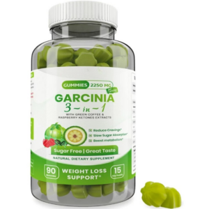 Garcinia Gummies 3 in 1, Appetite Suppressant with Green Coffee, Raspberry Ketones for Weight Loss